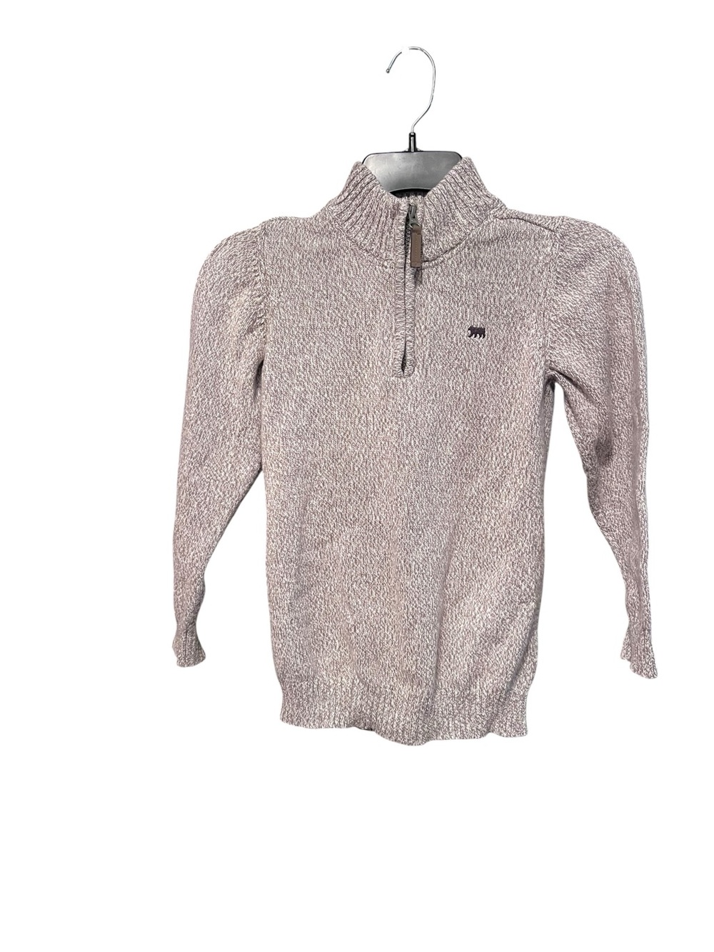 Carters Gray Half-Zip Knit Sweater with Bear Logo
